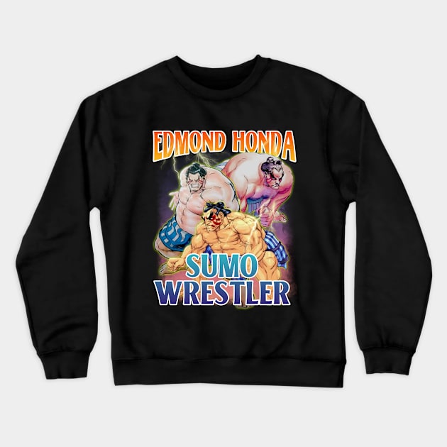 Bootleg Edmond Honda - E. Honda Street Fighter Crewneck Sweatshirt by clvndesign